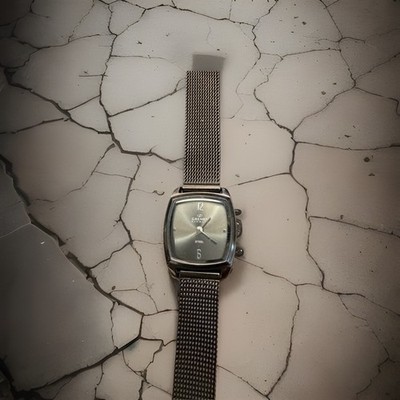 Grenen Denmark Ladies STEEL mesh watch with Dark Gray Dial And Strap -USA Seller