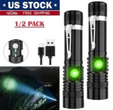Rechargeable 990000LM LED Flashlight Tactical Police Super Bright Torch Zoomable