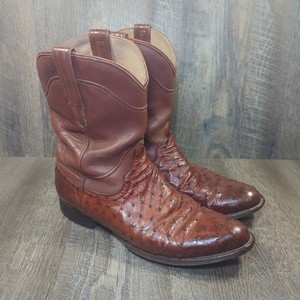 Tecovas Men’s “The Duke” Ostrich Roper Boots in Hazelnut The Earl in Hazelnut Ostrich - Men main image 4