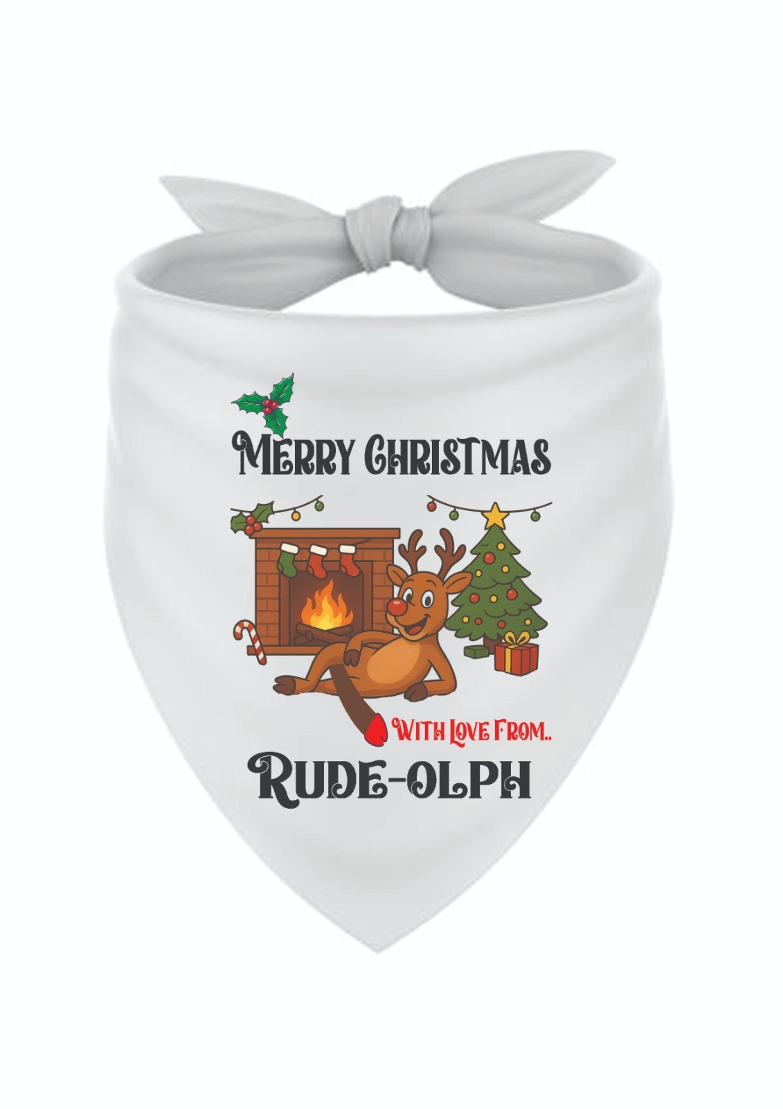 Bandana per cani di Natale Rude-olph Rude/Funny. Accessori divertenti per animali domestici foto 4