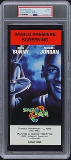 1996 SPACE JAM STARRING MICHAEL JORDAN World Premiere MOVIE TICKET PSA 8