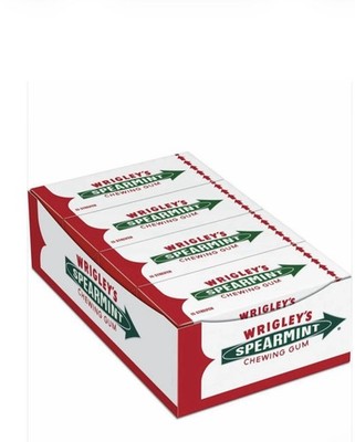 Wrigley s Spearmint Kaugummi, Spearmint-Minze, Packung mit 15 Streifen
