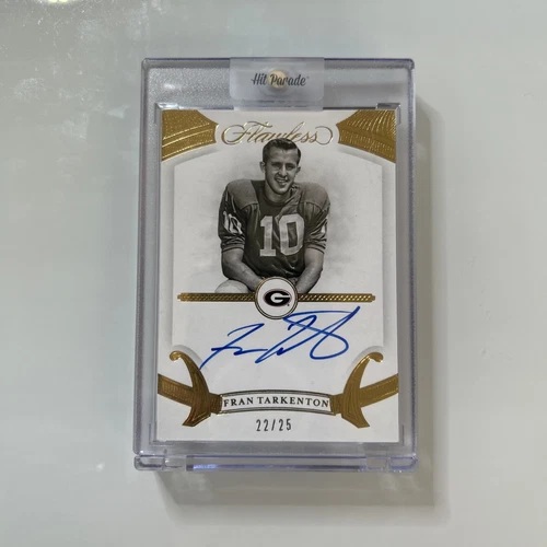 Fran Tarkenton #/25 🔥 On Card Auto 2020 Panini Flawless Collegiate Georgia Gold