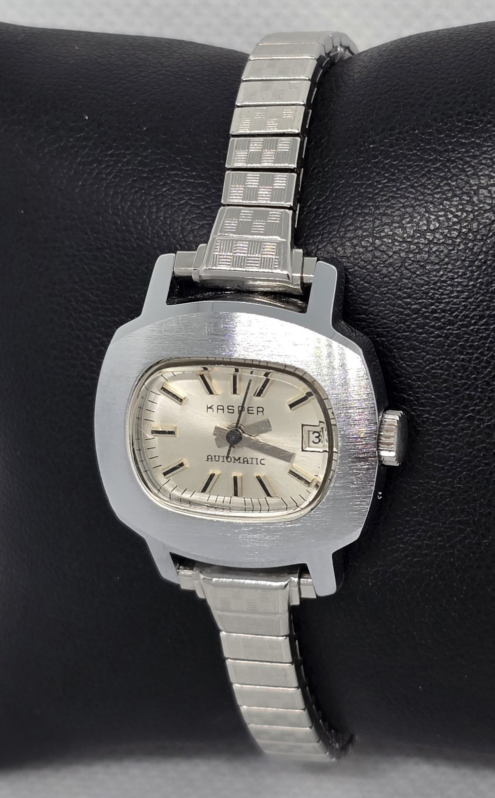 Women's Kasper Automatic Rectangle Date Silver To… - image 2