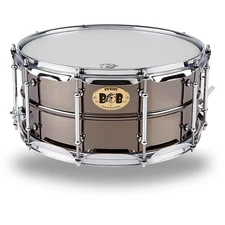 Pork Pie Big Black Brass Snare Drum W/Tube Lugs, Chrome Hardware Black 14 x 6.5