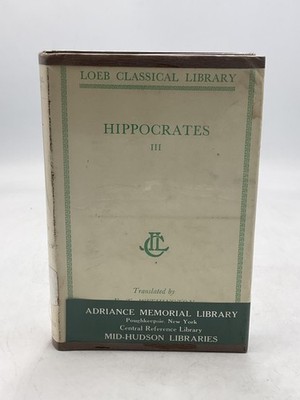 Vintage HIPPOCRATES III Hippocrates E.T. Withington 1959 Hardcover DJ Hardvard
