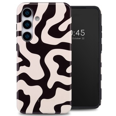 Selencia Vivid Back Cover Samsung Galaxy S25 - Art Wave Black