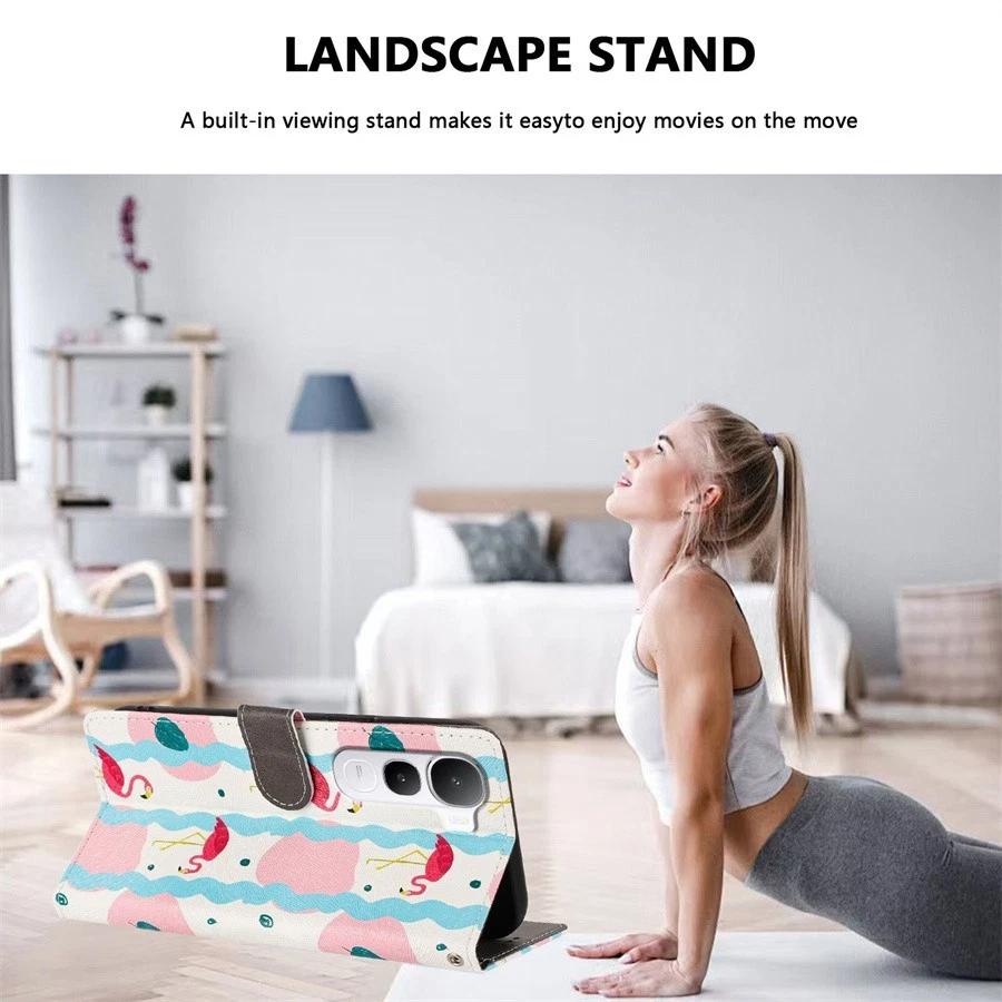 Funda billetera de cuero con flor de gato para teléfono Vivo V60 V50 S30 S18 S17 Y19 Y56 S16 Foto 4 de 4