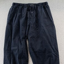 Polo Ralph Lauren Pajama Pants Men XL Black Check 32x29 Lounge Pockets Sleepwear