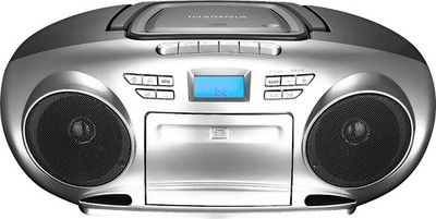 Insignia AM/FM Radio Portable CD Boombox with Bluetooth Stereo MP3 Silver
