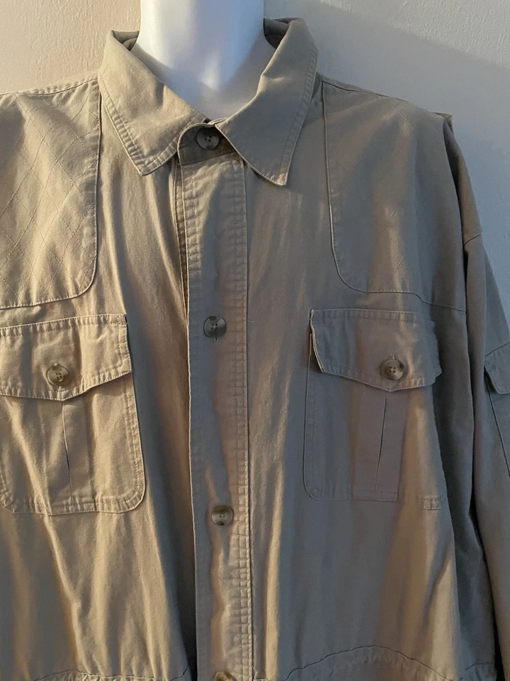 CHAQUETA LIGERA HOMBRE CABEZALA SAFARI MANGA LARGA, BOTÓN AMANECER TALLA 4XLTALL USADA Foto 2 de 4