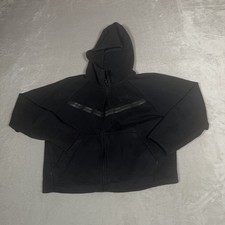 Nike Hoodie Womens Small Black Tech Full Zip Funnel Neck Sweatshirt Pockets
