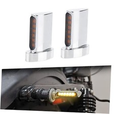 LED Turn Signal Light Motorcycle Mini Blinkers Chrome Shell Smoke Lens 6 Lights
