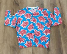 CROWN  IVY Womens Colorful Cardigan Sweater Long Sleeve Stretch Button Up Large