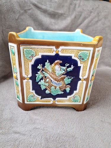 Antique Majolica Jardiniere "Joseph Holdcroft"? 1870-1920 - Picture 4 of 16