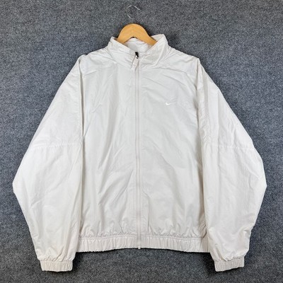 Nike Solo Swoosh Woven Track Jacket Mens L White Full Zip Bomber NRG DQ5200