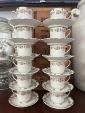 Antique Theodore Haviland Demitasse Pink Rose Teacup & Saucer Limoges France 