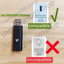 USB Dongle Receiver for Corsair HS80 max Wireless Gaming Headset Transceiver