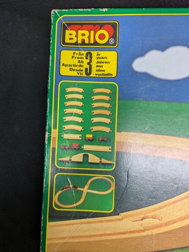 Vintage BRIO 33125 Wooden Train Set 100% Complete Box Made Sweden 1990s