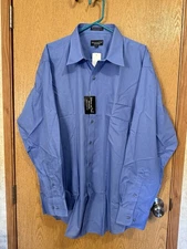 Kilburne & Finch Blue Long Sleeve Button-Up Dress Mens 17 1/2, 34/35, NWT