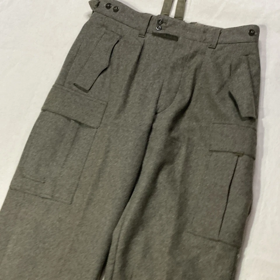 Pantalones de lana militares vintage para hombre G. D. Bucking-Alsfeld verde talla 34x30 ¡USADOS EN EXCELENTE ESTADO! Foto 2 de 4