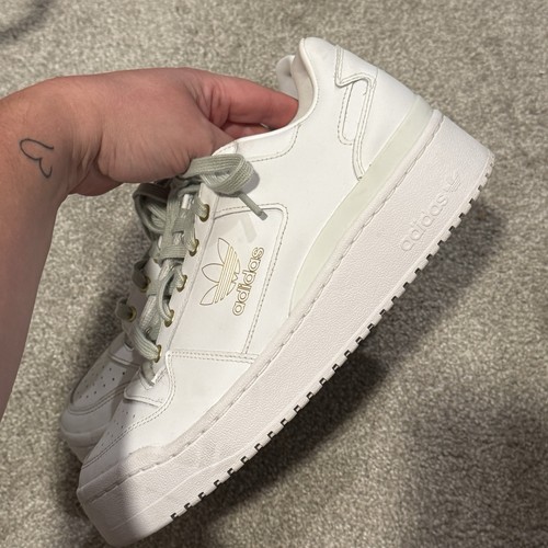 Adidas Originales Forum Negrita Blanco Mate Dorado Plataforma Elevada Mujer’s 10 - Imagen 4 de 11