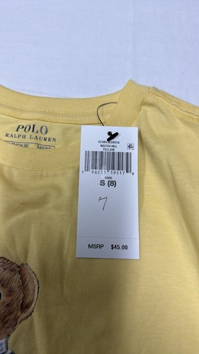 Polo Ralph Lauren’s kids Yellow Short Sleeved Polo Bear T-Shirt 100% cotton (8) - Picture 7 of 15