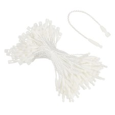Cotton Hang Tag String Snap Lock Pins Loop Price Tag Plastic 3.2" - 100Pack