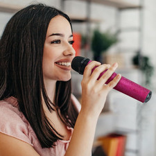 Rhinestone Microphone Prop Sparkly Bling Sleeve Glitter Mic Handle Universal