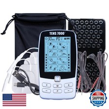 TENS 7000 DT7314 Dual-Channel TENS Unit Muscle Stimulator 32 Programs 4 Pads