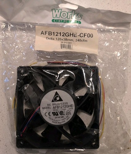Delta Electronics AFB1212GHE-CF00 Very High Speed Cooling Fan 120x120x38mm 3 Pin - Picture 2 of 3