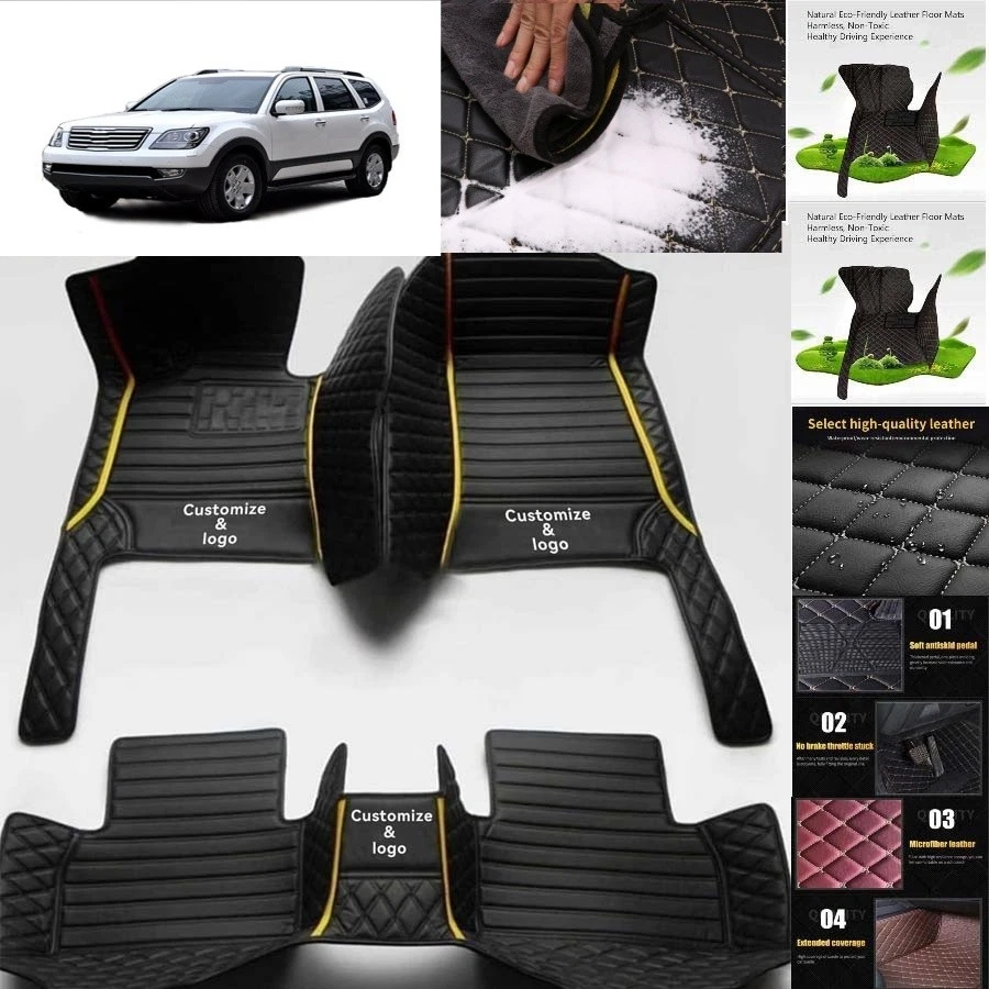 For Kia Borrego Car Floor Mats Custom Waterproof Luxury Carpets Auto Liner - Image 3 of 4