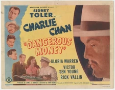 CHARLIE CHAN DANGEROUS MONEY LOBBY CARD TITLE 1946 SIDNEY TOLER