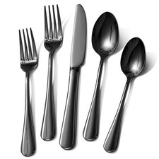 Black Silverware Set Piece Food-Grade Stainless Steel Flatware Set for 8 40