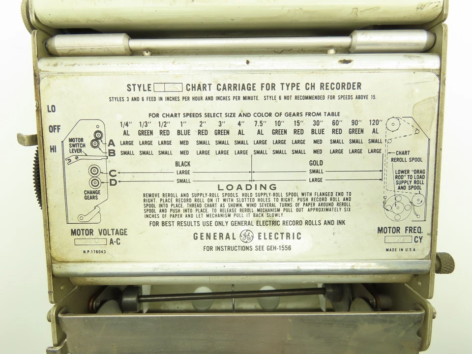 Cartucho gravador General Electric Style 3J tipo gráfico CH 120VAC - Imagem 3 de 4