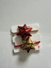 New J CREW Crewcuts Girls' Foil Bows Hair Ties 2 Pack Holiday Ponytail Holders