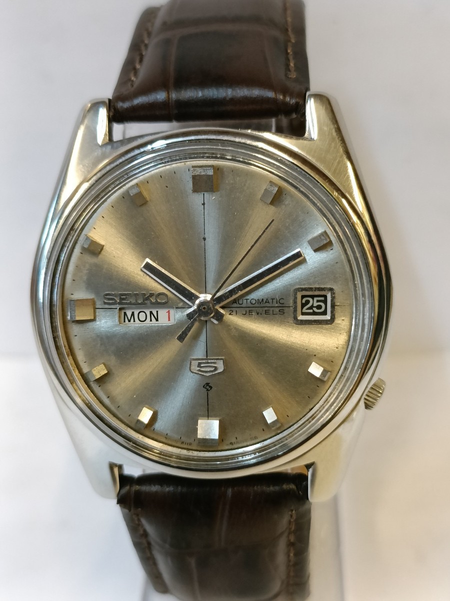 VINTAGE SEIKO 5 21J AUTOMATIC GRAY DIAL 6119-8090 JAPAN MEN'S