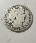 Rare 1892 O Full Rim Barber Half $ Key Date New Orleans First Year Series Issue!