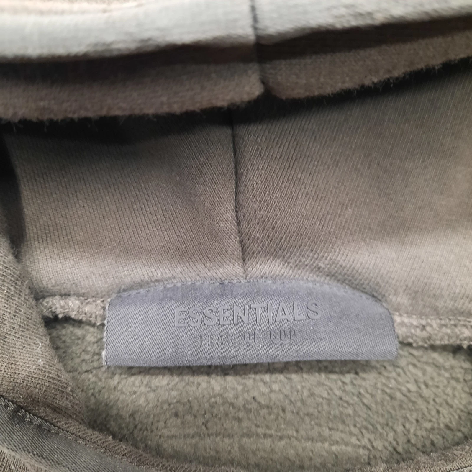 Essentials Fear Of God Felpa con Cappuccio Oversize Uomo Taglia Media Marrone Nero Cropped