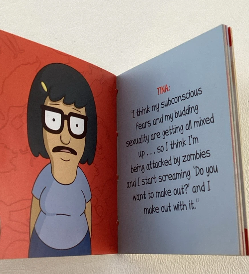Bob's Burgers Talking Burger Button Tina Louise Bob Belcher Familia Mini Libro Juguete Foto 3 de 4