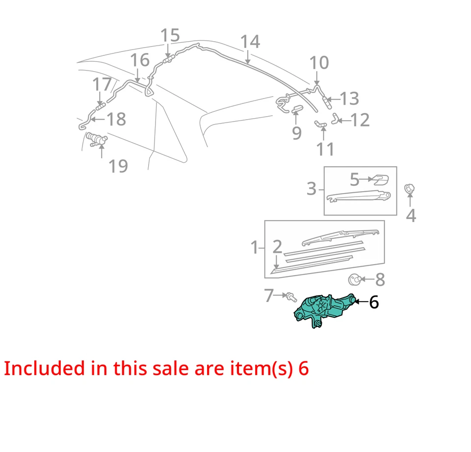 2012 Toyota Venza Rear Wiper Motor OEM 116K Miles - LKQ378048304 - Image 4 of 4
