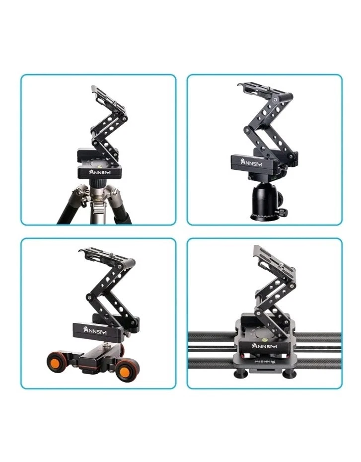 Cabezal de trípode de montaje inclinable plegable en forma de Z y en forma de W 360 con escala de calibración 1/4 Foto 2 de 4