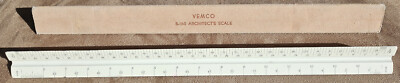 Vintage Vemco B-160 Architect's Scale Drafting 12'' Ruler Aluminum? Triangular