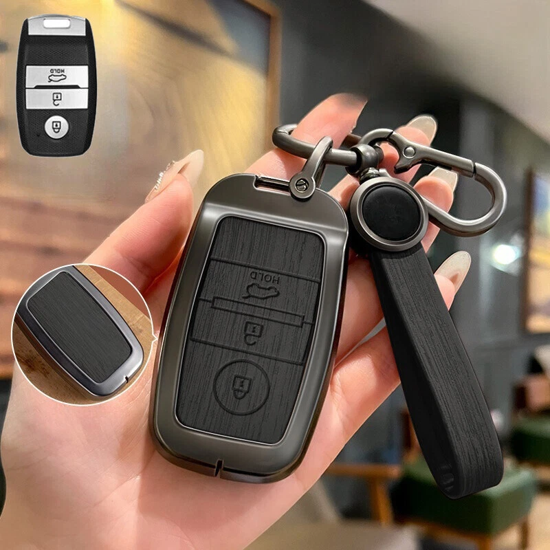 Zinc Alloy Leather Car Key Case Cover For Kia Sportage Optima K3 Picanto Sedona Foto 4 de 4