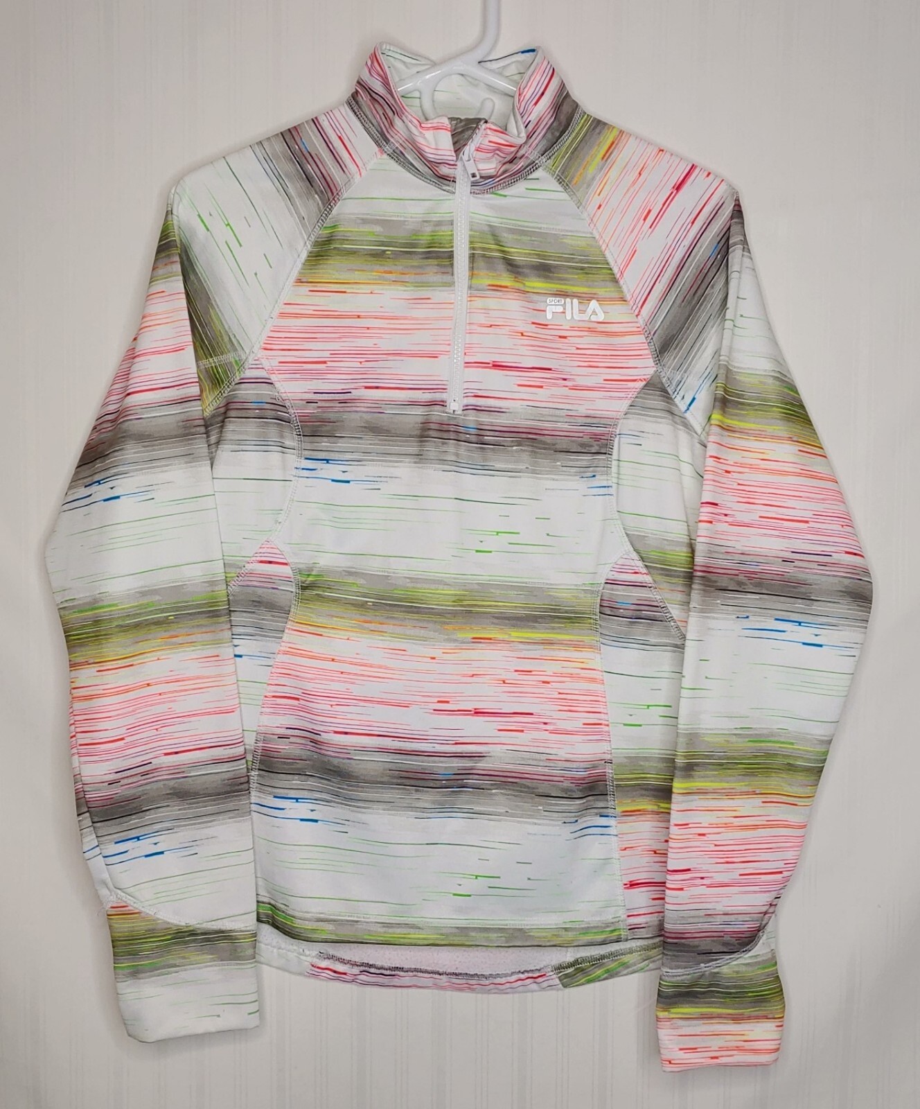 Maglione attivo corsa Fila Sport donna a righe multicolore medio 1 4 cerniera