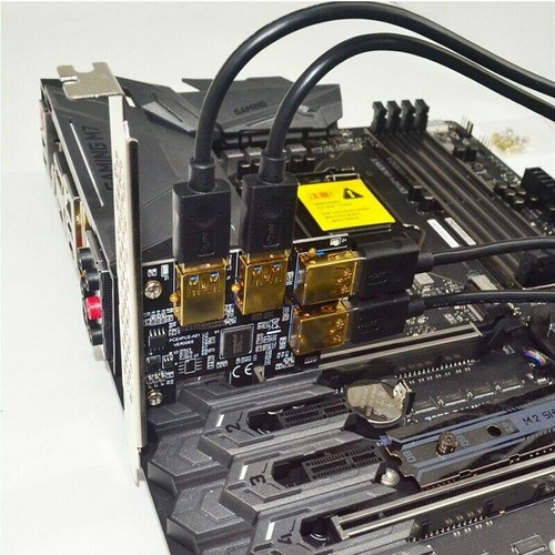 PCI Express Riser Card 1x to 16x,1 to 4 USB 3.0 Slot Multiplier Hub Adapter - Picture 5 of 8