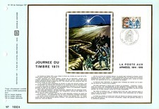 1671++  FEUILLET CEF   1er JOUR 1971    JOURNEE  DU   TIMBRE