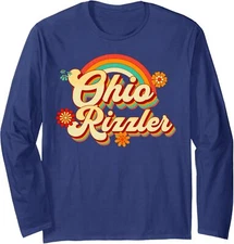Retro Ohio Rizzler Rizz Funny Ironic Meme Quote Long Sleeve Tshirt