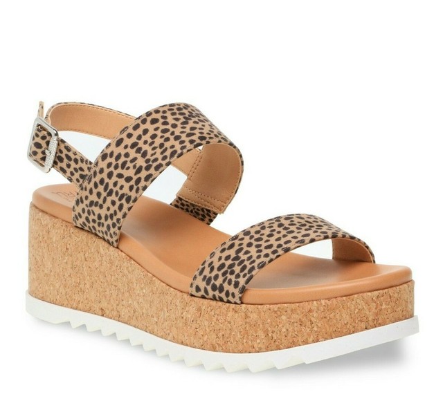 leopard cork sandals