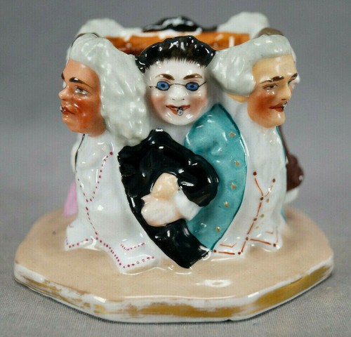 Hubel & Co Prag Prague Georgian Gentlemen Figural Porcelain Pen Holder C1800-35